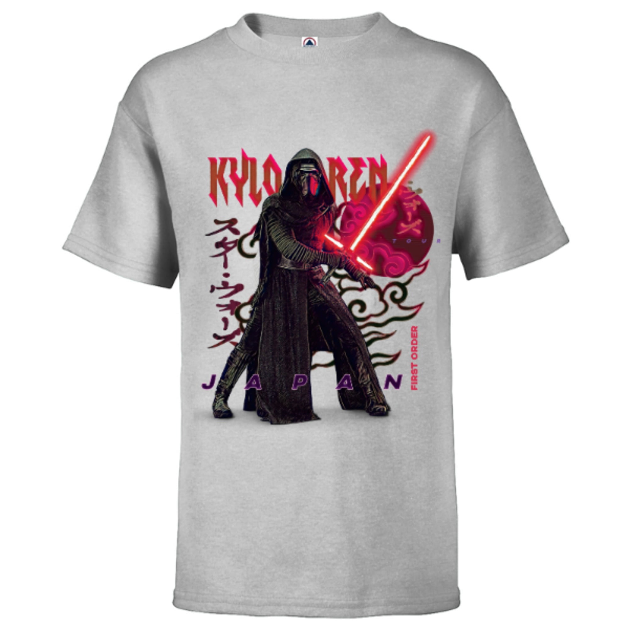 Star Wars Kylo Ren Japanese - Short Sleeve T-Shirt for Kids -  Customized-White
