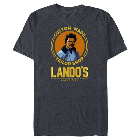Star Wars Lando’s Cloud City Custom Made Tailor Shop Funny - Short Sleeve Blended T-Shirt for Adults - Customized-Navy Heather