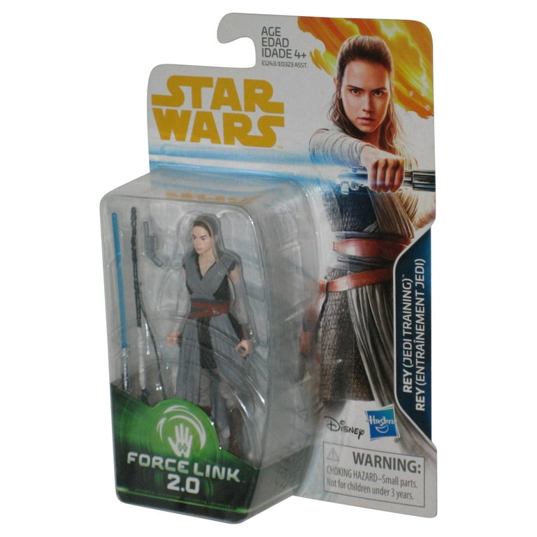 Star Wars Last Jedi Rey Jedi Training Force Link 2.0 2017 Hasbro 3.75 Inch Figure Plastic Partially Loose From Blister Card