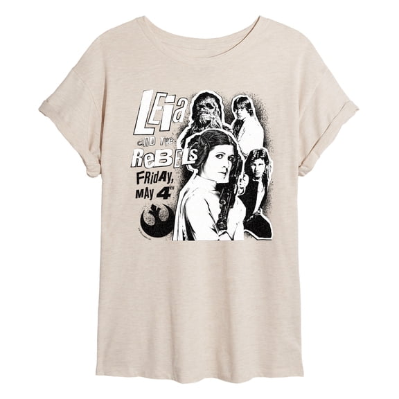 Star Wars - Leia and the Rebels - Juniors Oversized Graphic T-Shirt