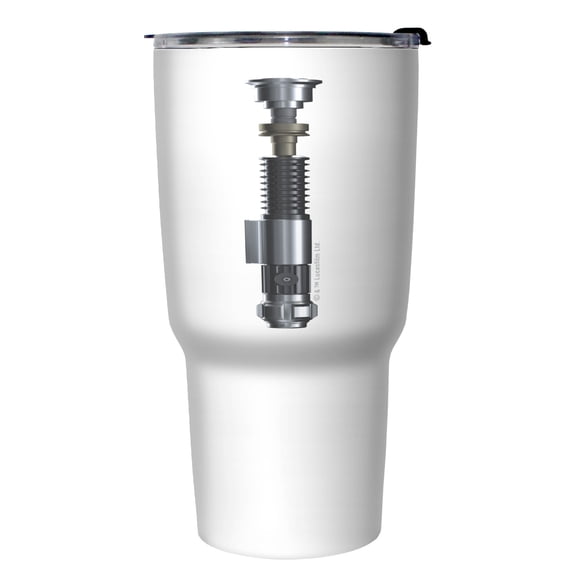 Star Wars Lightsaber Close-Up Stainless Steel Tumbler w/Lid White 27 oz.