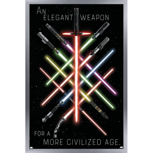 Star Wars - Lightsaber Group Wall Poster, 14.725" x 22.375", Framed