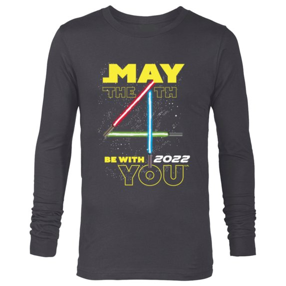 Star Wars Lightsabers May The 4th Be With You 2022 - Long Sleeve T-Shirt for Men - Customized-Charcoal Heather
