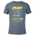 thumbnail image 1 of Star Wars Lightsabers May The 4th Be With You 2022 - Short Sleeve Blended T-Shirt for Adults - Customized-Navy Heather, 1 of 5