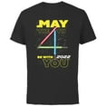 thumbnail image 1 of Star Wars Lightsabers May The 4th Be With You 2022 - Short Sleeve Cotton T-Shirt for Adults - Customized-Black, 1 of 5