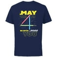 thumbnail image 1 of Star Wars Lightsabers May The 4th Be With You 2022 - Short Sleeve Cotton T-Shirt for Adults - Customized-Navy, 1 of 5