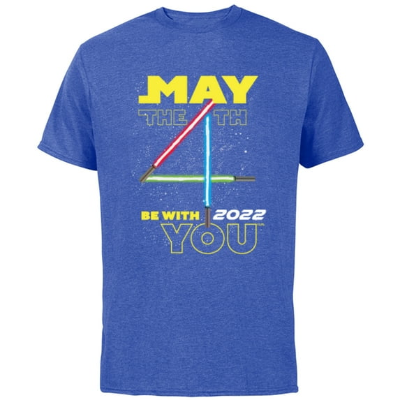 Star Wars Lightsabers May The 4th Be With You 2022 - Short Sleeve Cotton T-Shirt for Adults - Customized-Royal Heather