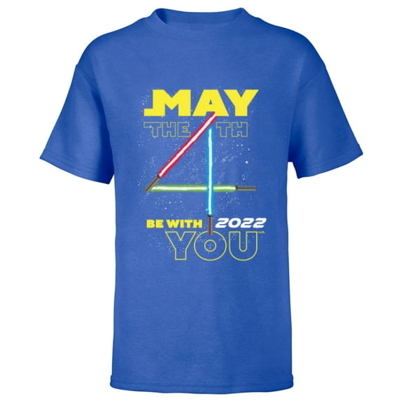 Star Wars Lightsabers May The 4th Be With You 2022 - Short Sleeve T-Shirt for Kids - Customized-Royal