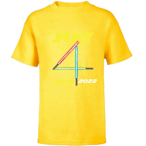 Star Wars Lightsabers May The 4th Be With You 2022 - Short Sleeve T-Shirt for Kids - Customized-Yellow