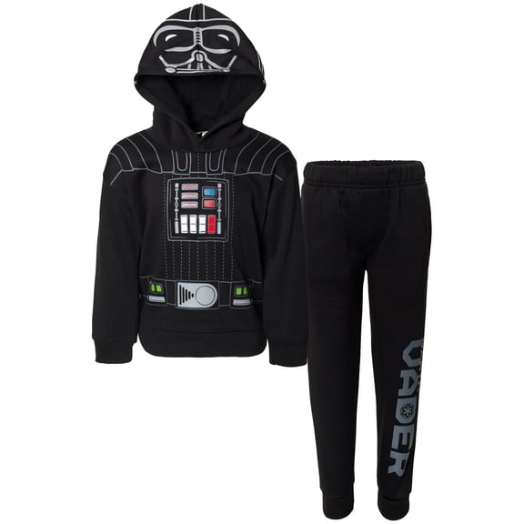 Star Wars Little Boys' Cosplay Fleece Hoodie and Pants Set Darth Vader Jet Black