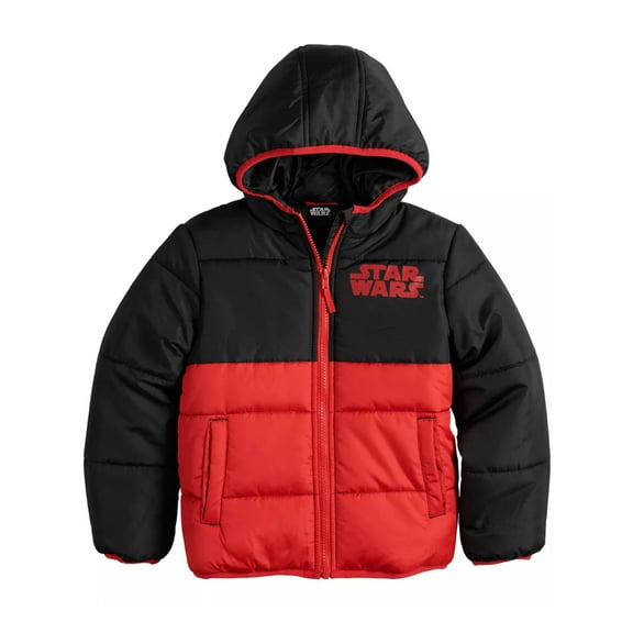 Star Wars Little Boys' Hooded Puffer Jacket, Sizes 4-7