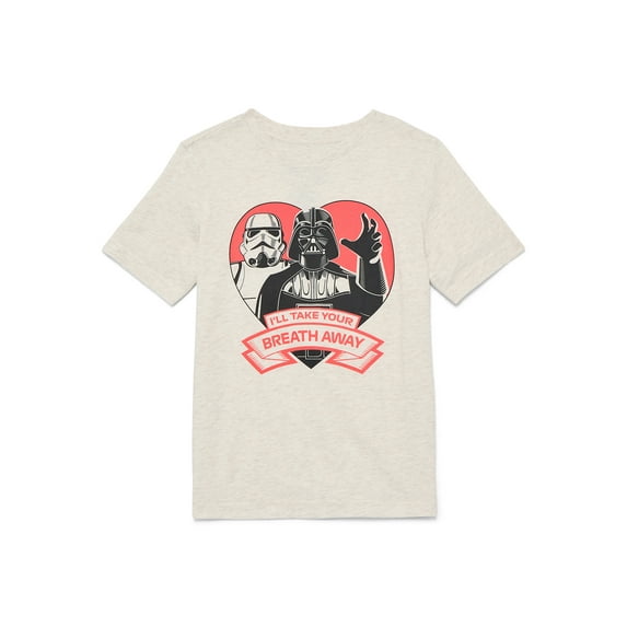 Star Wars Little Boys and Big Boys Valentine's Day Graphic Tee with Short Sleeves, Sizes 4-18