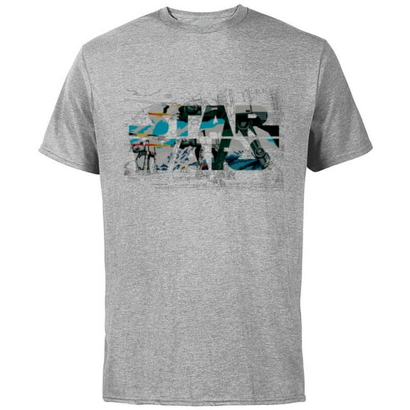 Star Wars Logo AT-AT Walker Battle - Short Sleeve Cotton T-Shirt for Adults - Customized-Athletic Heather