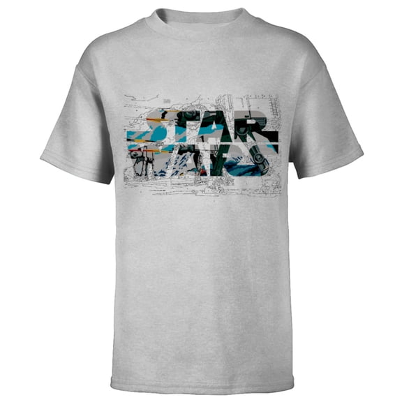 Star Wars Logo AT-AT Walker Battle - Short Sleeve T-Shirt for Kids - Customized-Athletic Heather