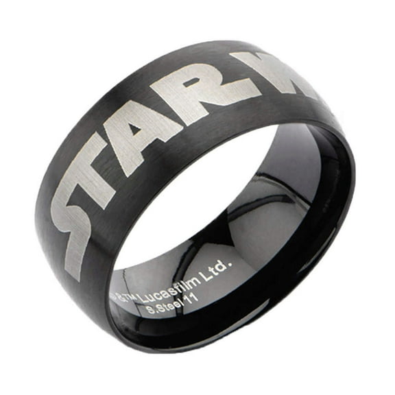 Star Wars Logo Black Stainless Steel Ring | 12