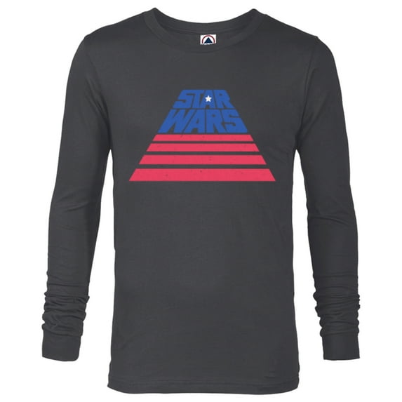 Star Wars Logo Broad Stripes July 4th Retro - Long Sleeve T-Shirt for Men - Customized-Charcoal Heather