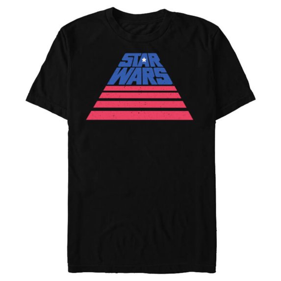 Star Wars Logo Broad Stripes July 4th Retro - Short Sleeve Blended T-Shirt for Adults - Customized-Black