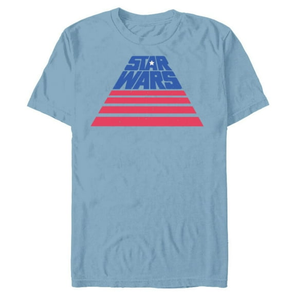 Star Wars Logo Broad Stripes July 4th Retro - Short Sleeve Blended T-Shirt for Adults - Customized-Ocean Blue