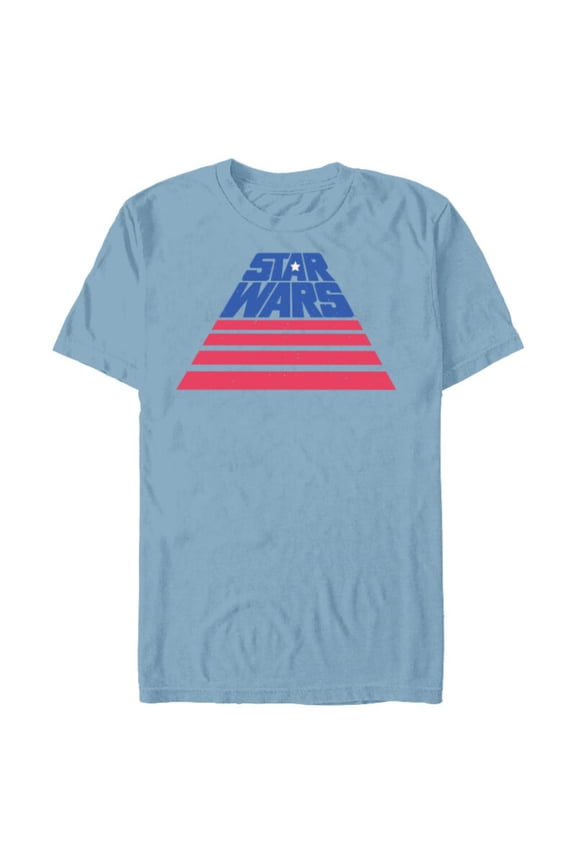 Logo Broad Stripes July 4th Retro - Short Sleeve Blended T-Shirt for Adults - Customized-Ocean Blue
