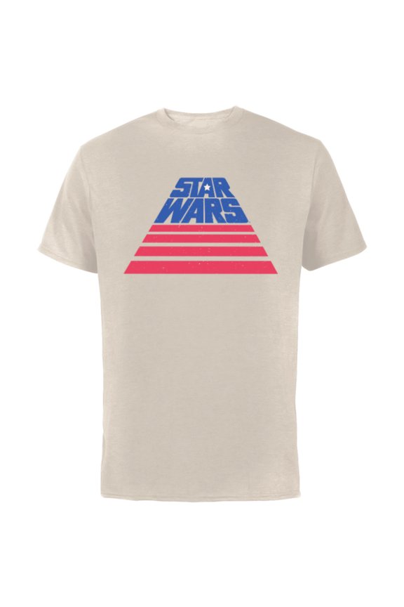 Logo Broad Stripes July 4th Retro - Short Sleeve Cotton T-Shirt for Adults - Customized-Natural