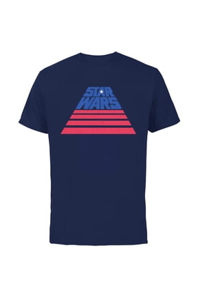 Logo Broad Stripes July 4th Retro - Short Sleeve Cotton T-Shirt for Adults - Customized-Navy