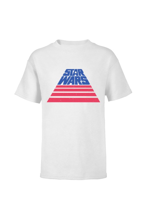 Logo Broad Stripes July 4th Retro - Short Sleeve T-Shirt for Kids - Customized-White