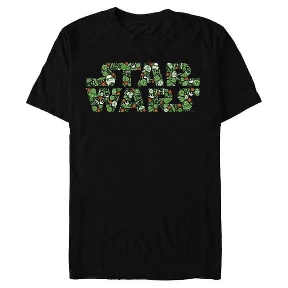 Star Wars Logo Christmas Collage Holiday Standard - Short Sleeve Blended T-Shirt for Adults – Customized-Black