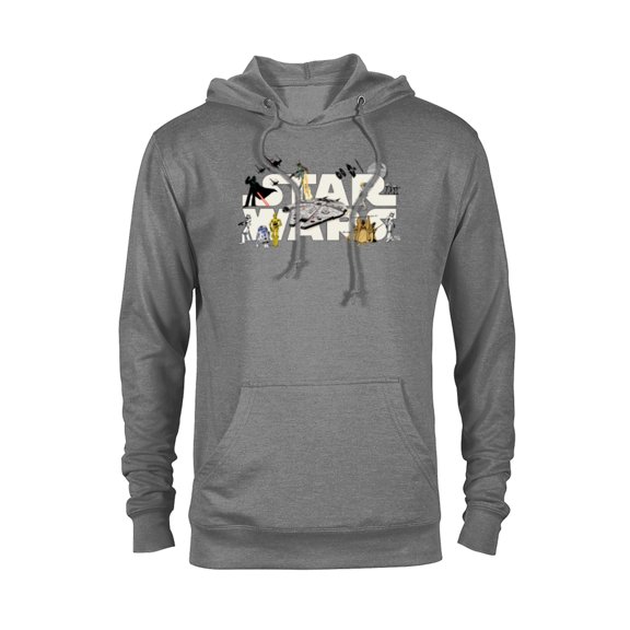 Star Wars Logo Classic Heroes Vehicles and Villains - Pullover Hoodie for Adults - Customized-Athletic Heather