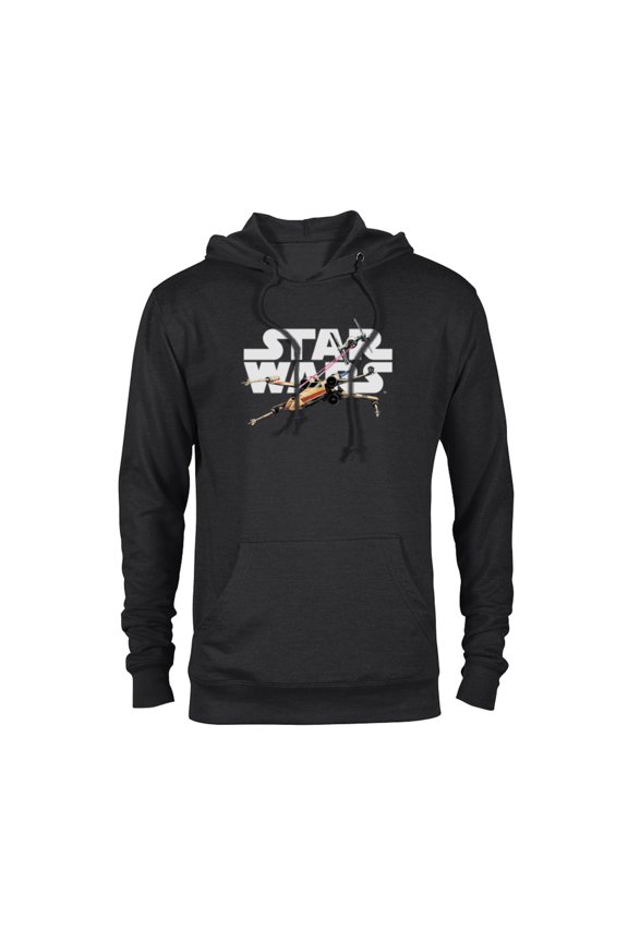 Logo Classic X-Wing vs TIE Fighter Space Battle - Pullover Hoodie for Adults - Customized-Black
