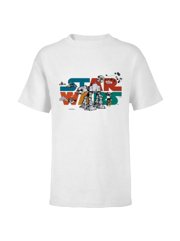 Logo Cute Galactic Battles - Short Sleeve T-Shirt for Kids - Customized-White