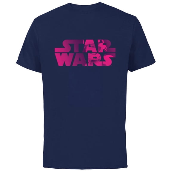 Star Wars Logo Fashion Style Magenta Stormtrooper - Short Sleeve Cotton T-Shirt for Adults - Customized-Navy
