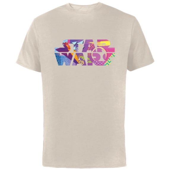 Star Wars Logo Fashion Style Retro ’90s Star Destroyer - Short Sleeve Cotton T-Shirt for Adults - Customized-Natural