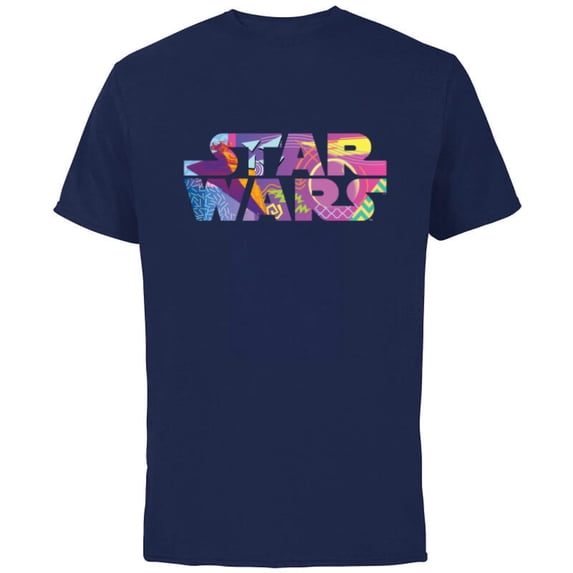 Star Wars Logo Fashion Style Retro ’90s Star Destroyer - Short Sleeve Cotton T-Shirt for Adults - Customized-Navy