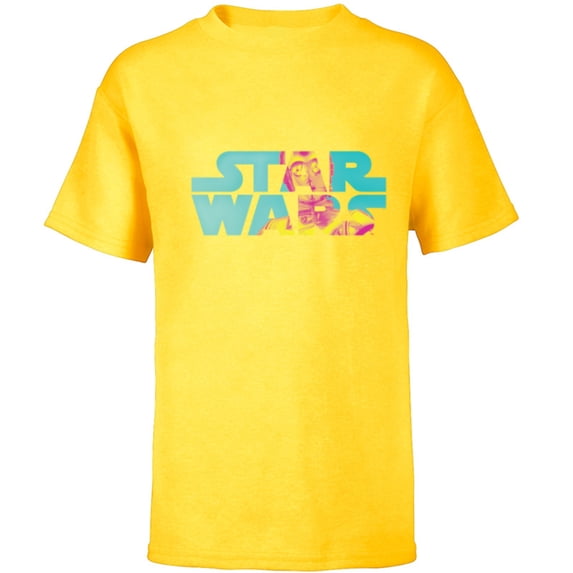 Star Wars Logo Fashion Style Summer C-3PO - Short Sleeve T-Shirt for Kids - Customized-Yellow