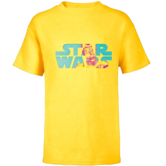 Star Wars Logo Fashion Style Summer C-3PO - Short Sleeve T-Shirt for Kids - Customized-Yellow