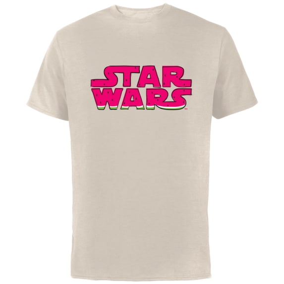 Star Wars Logo Fashion Style Summer Watermelon Pattern - Short Sleeve Cotton T-Shirt for Adults - Customized-Natural