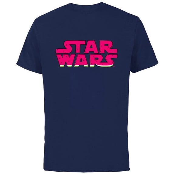 Star Wars Logo Fashion Style Summer Watermelon Pattern - Short Sleeve Cotton T-Shirt for Adults - Customized-Navy