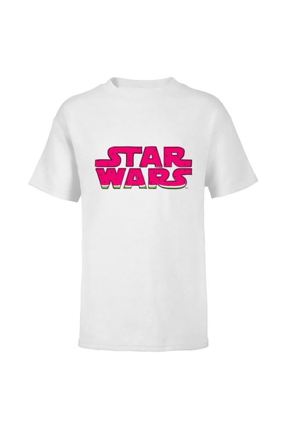 Logo Fashion Style Summer Watermelon Pattern - Short Sleeve T-Shirt for Kids - Customized-White