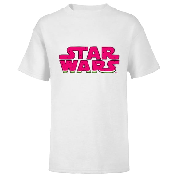 Star Wars Logo Fashion Style Summer Watermelon Pattern - Short Sleeve T-Shirt for Kids - Customized-White