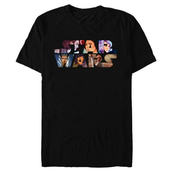 Star Wars Logo Female Heroes - Short Sleeve Blended T-Shirt for Adults - Customized-Black