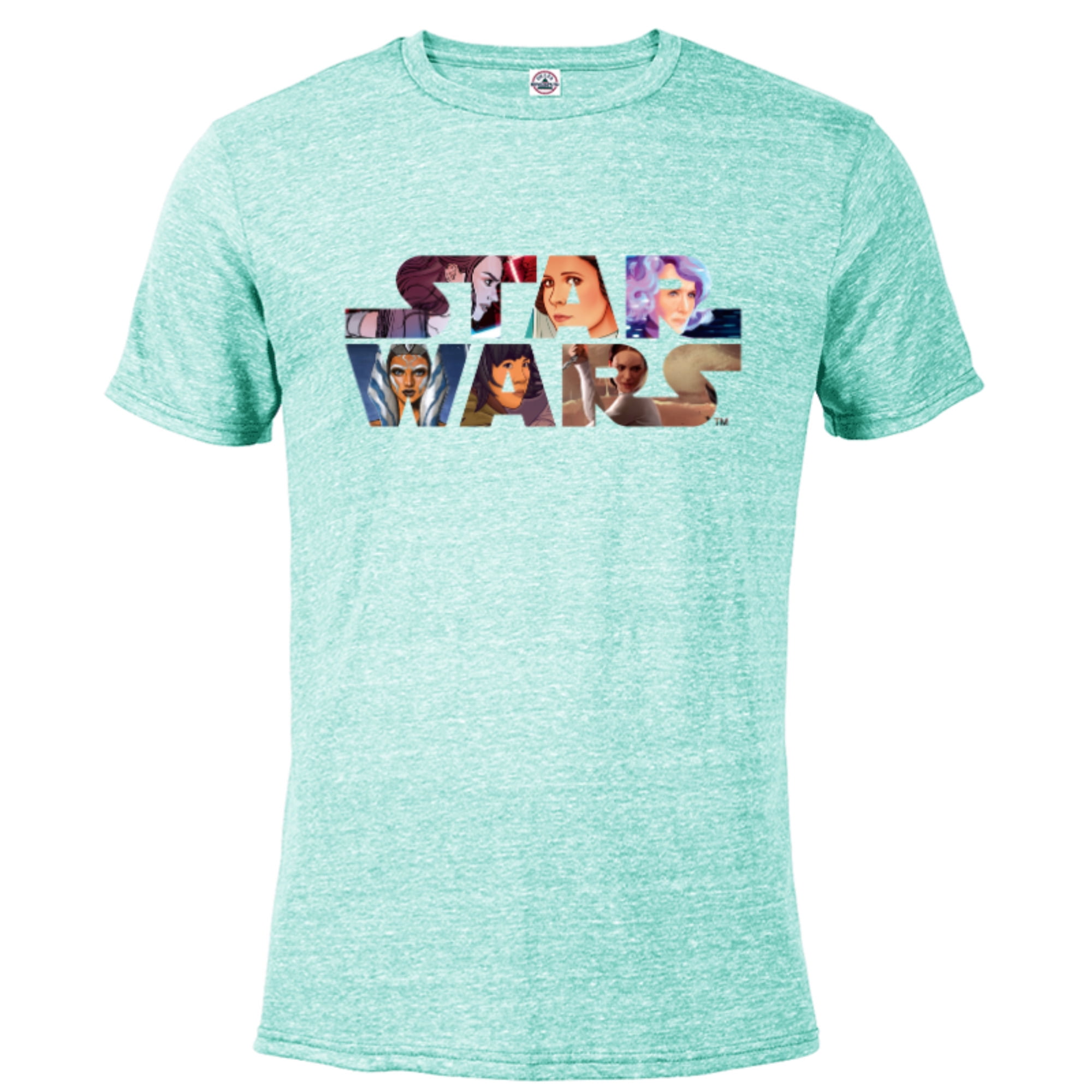 Star Wars Logo Female Heroes - Short Sleeve Blended T-Shirt for Adults -  Customized-Denim Snow Heather