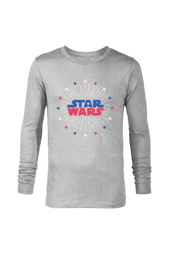 Logo Fireworks Logo July 4th - Long Sleeve T-Shirt for Men - Customized-Athletic Heather