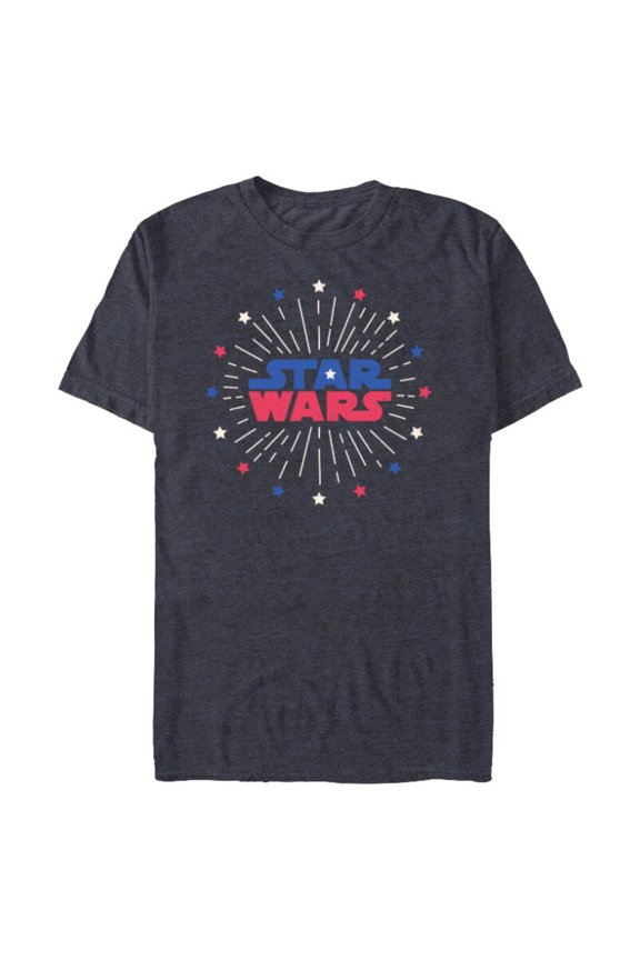 Logo Fireworks Logo July 4th - Short Sleeve Blended T-Shirt for Adults - Customized-Navy Heather