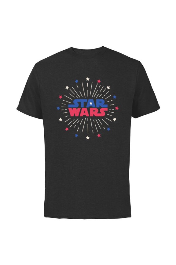 Logo Fireworks Logo July 4th - Short Sleeve Cotton T-Shirt for Adults - Customized-Black