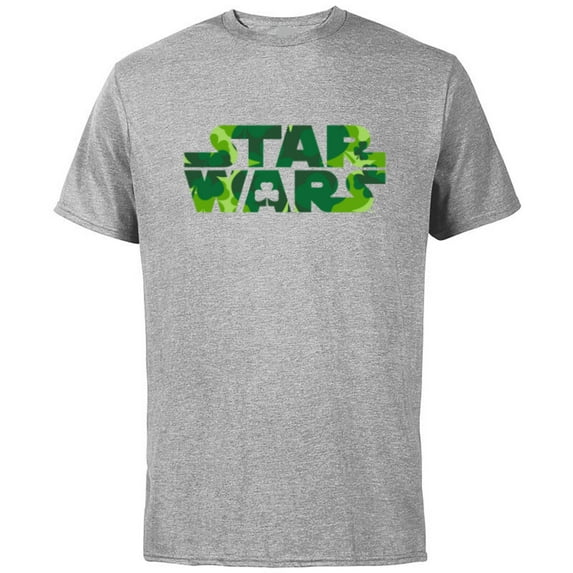 Star Wars Logo Green Shamrocks St. Patrick’s Day - Short Sleeve Cotton T-Shirt for Adults - Customized-Athletic Heather