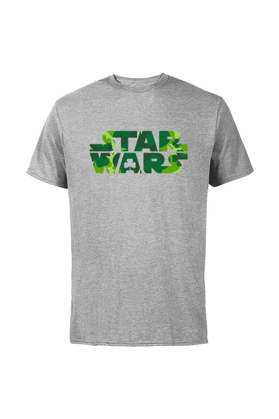 Logo Green Shamrocks St. Patrick’s Day - Short Sleeve Cotton T-Shirt for Adults - Customized-Athletic Heather