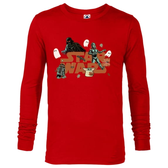 Star Wars Logo Grogu Darth Vader R2-D2 C-3PO Fall Halloween - Long Sleeve T-Shirt for Men - Customized-New Red