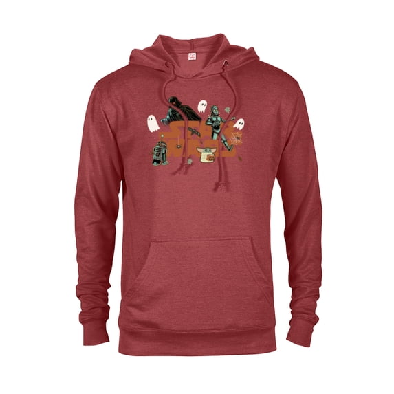 Star Wars Logo Grogu Darth Vader R2-D2 C-3PO Fall Halloween - Pullover Hoodie for Adults - Customized-Red Heather