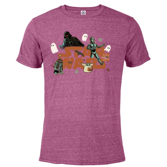 Star Wars Logo Grogu Darth Vader R2-D2 C-3PO Fall Halloween - Short Sleeve Blended T-Shirt for Adults - Customized-Berry Snow Heather
