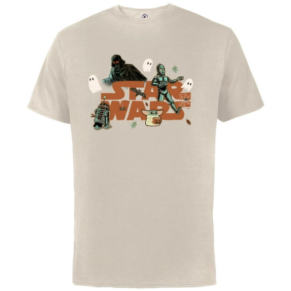 Star Wars Logo Grogu Darth Vader R2-D2 C-3PO Fall Halloween - Short Sleeve Cotton T-Shirt for Adults - Customized-Putty